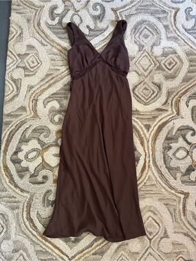 Wild Fable V-Neck Slip Dress in Deep Brown